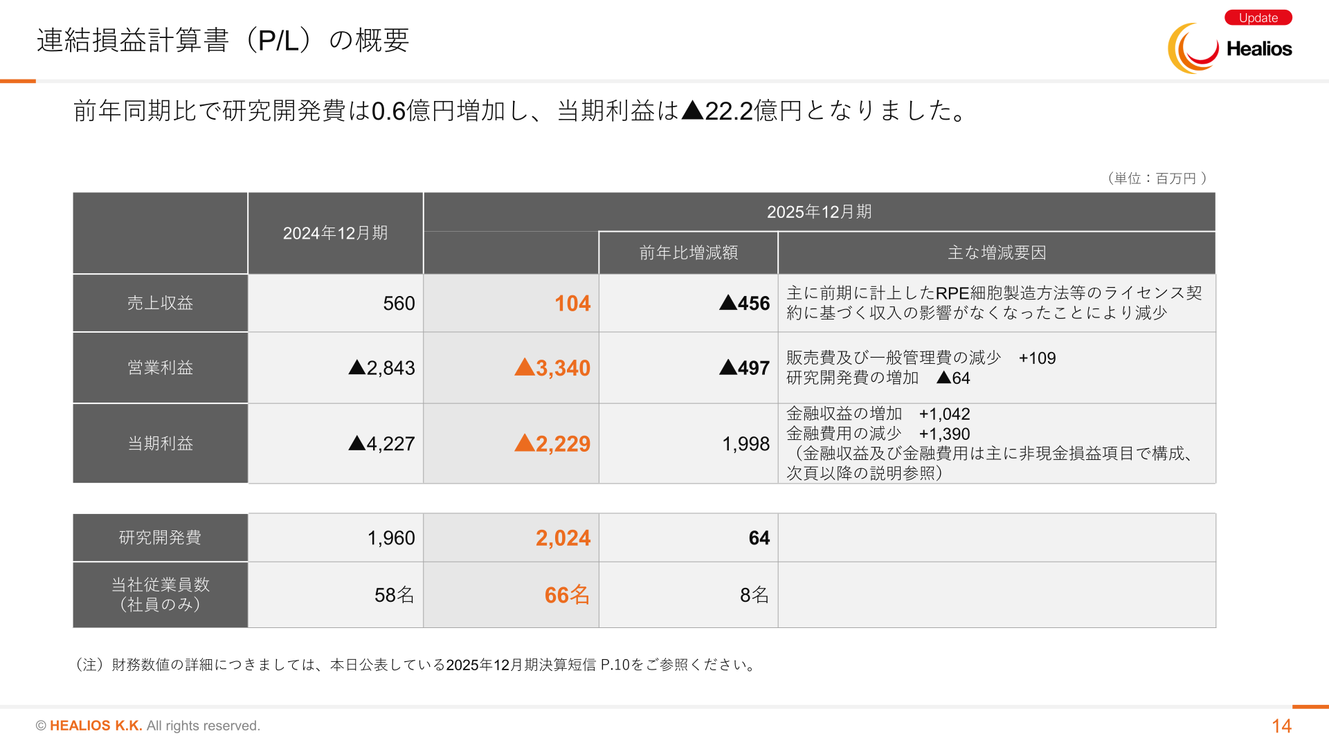 連結損益計算書（P/L）の概要