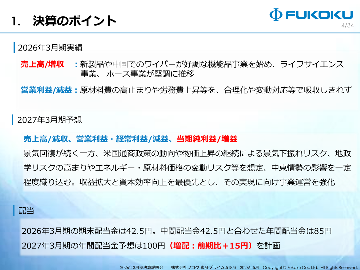 決算のポイント