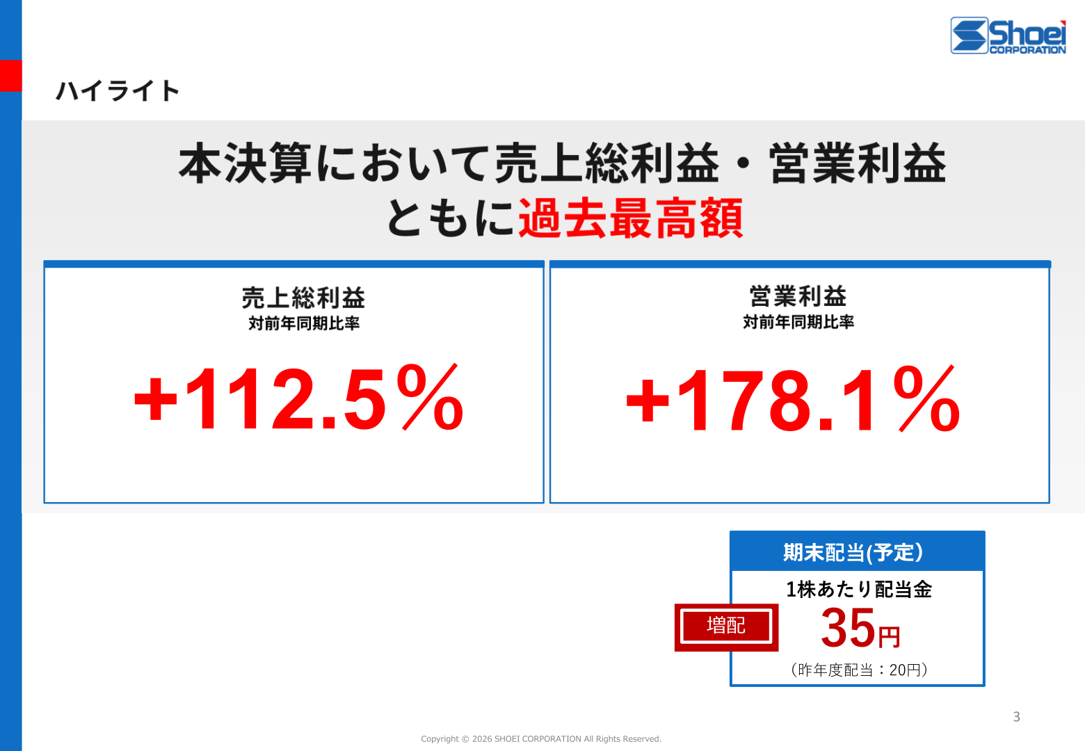 2026年3月期決算ハイライト