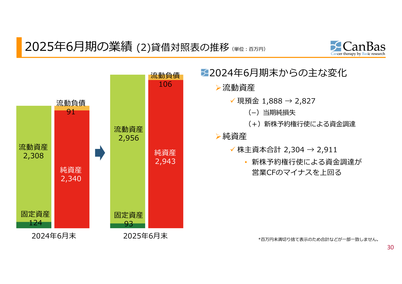 2025年6月期の業績(2)貸借対照表の推移