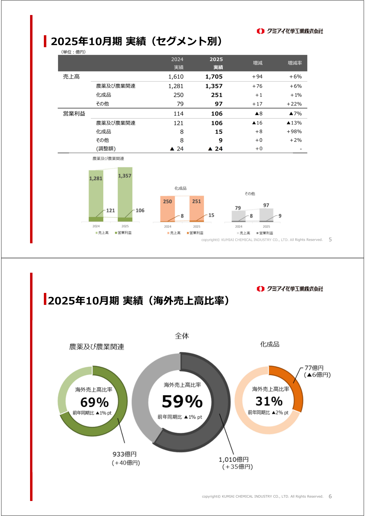 2025年10月期 セグメント別実績