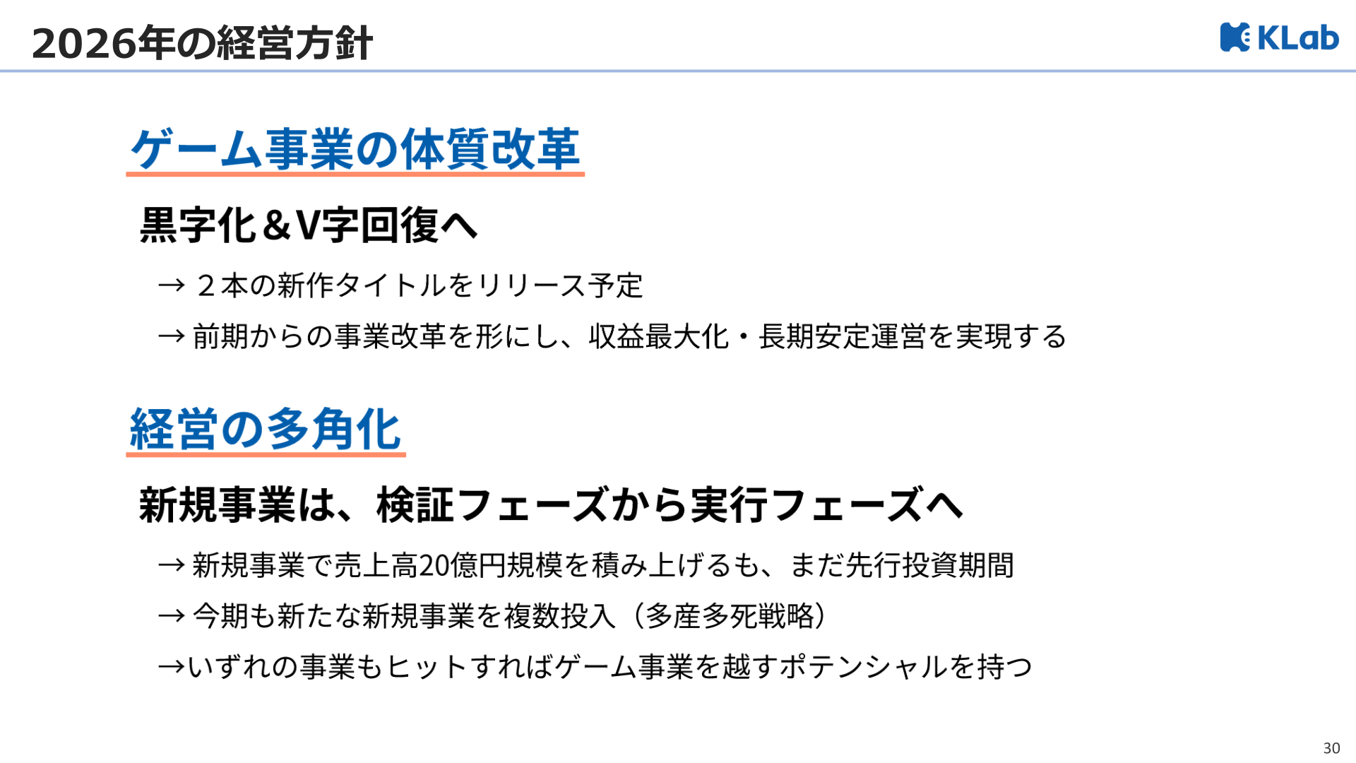 2026年の経営方針