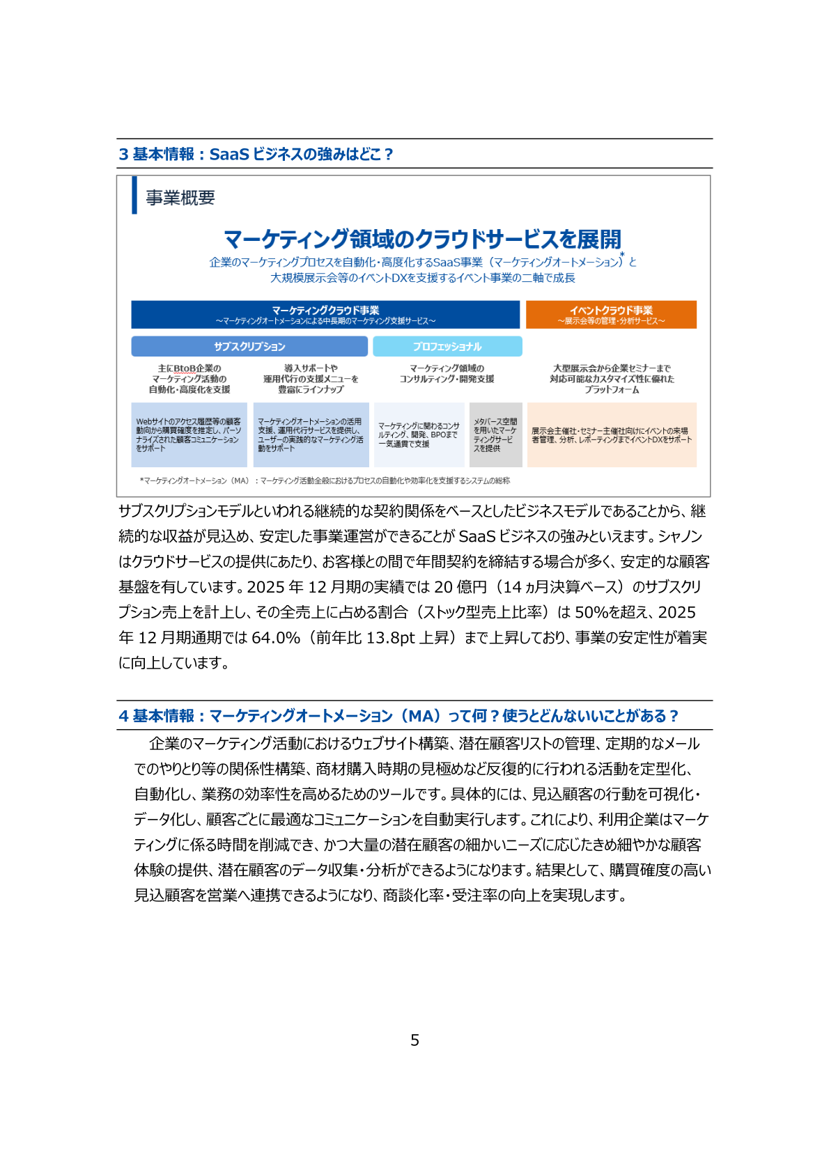 SaaSビジネスの強み・ストック型売上比率