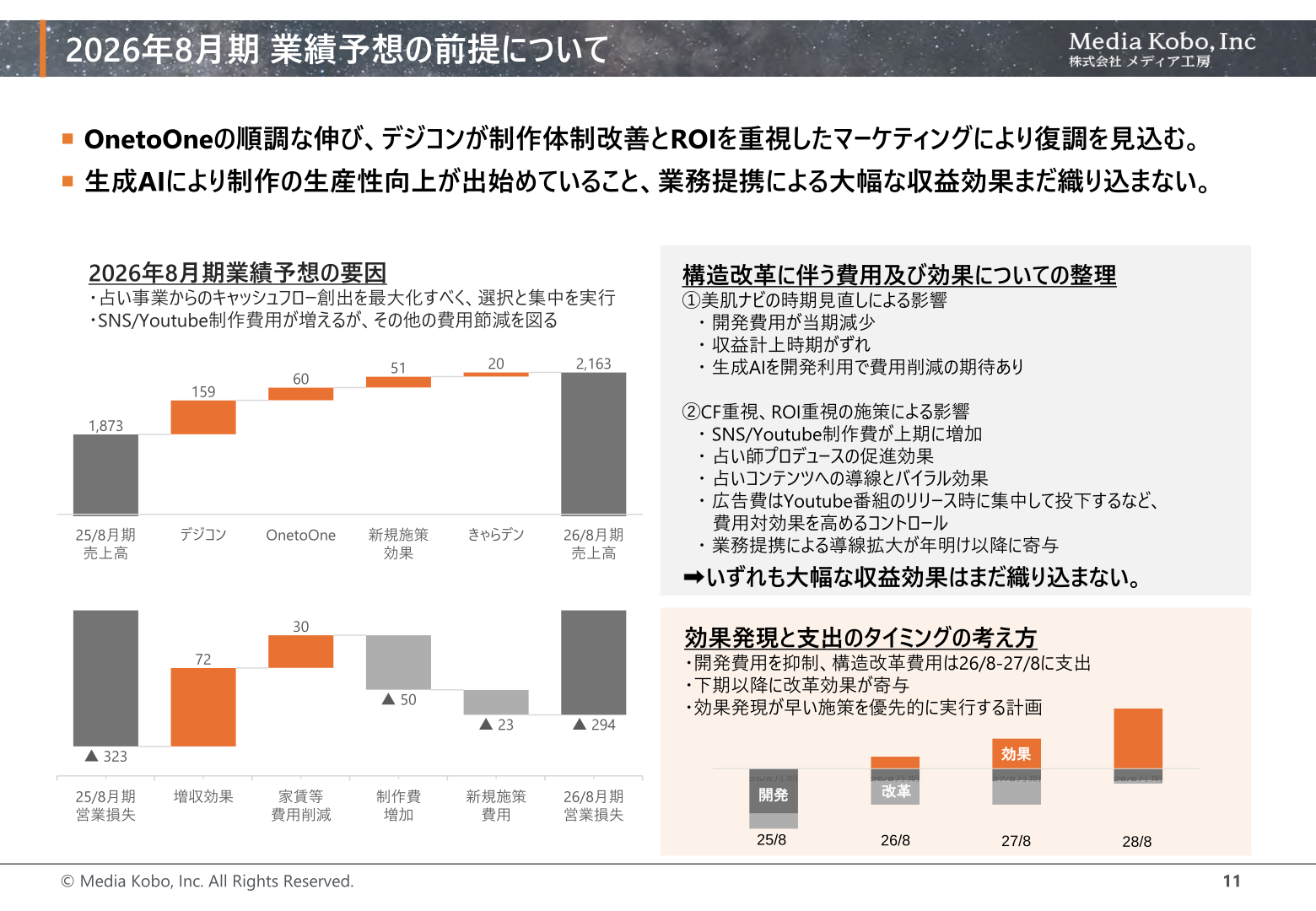2026年8月期 業績予想の前提について