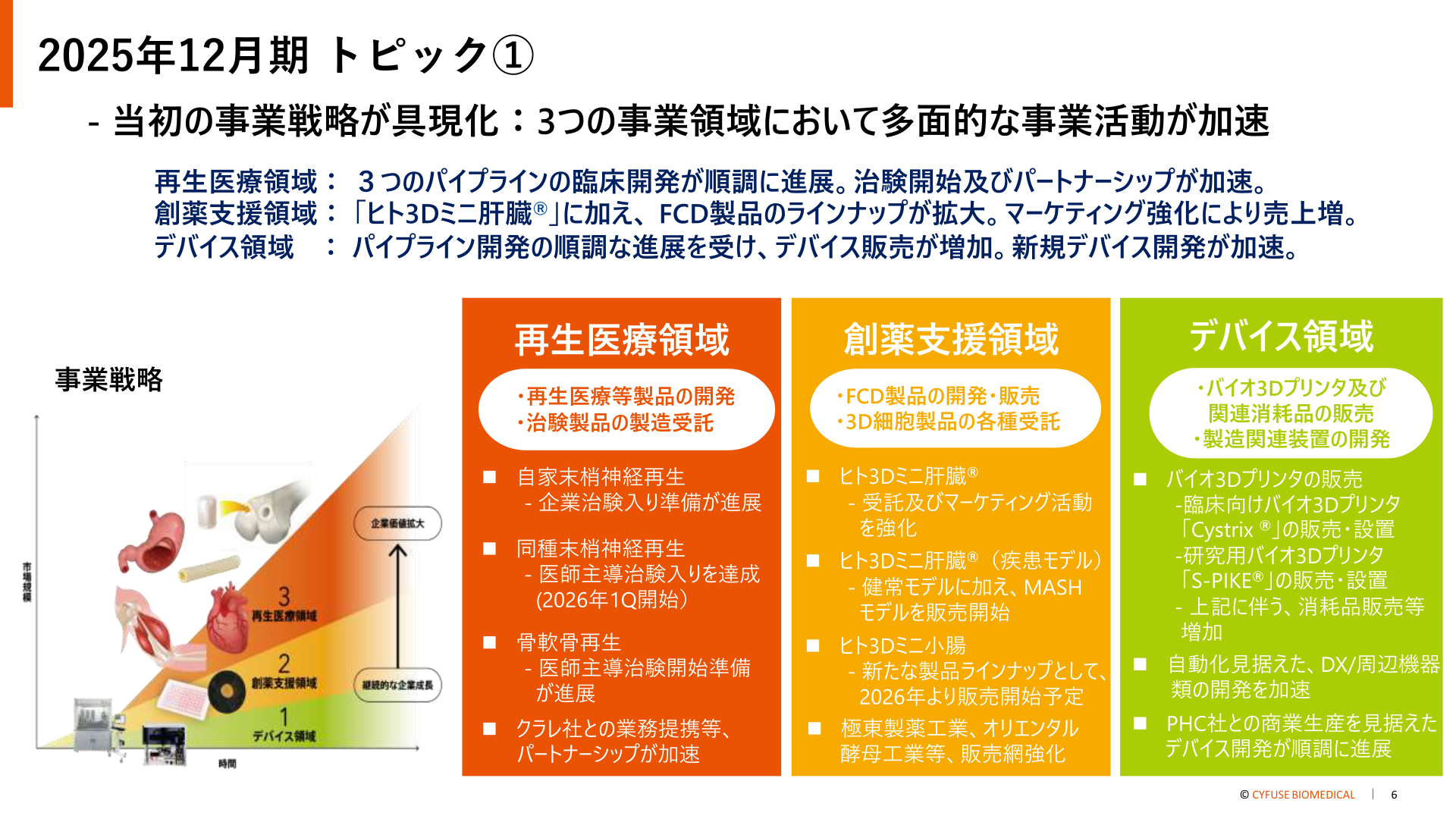 2025年12月期トピック①(事業領域別の進捗)