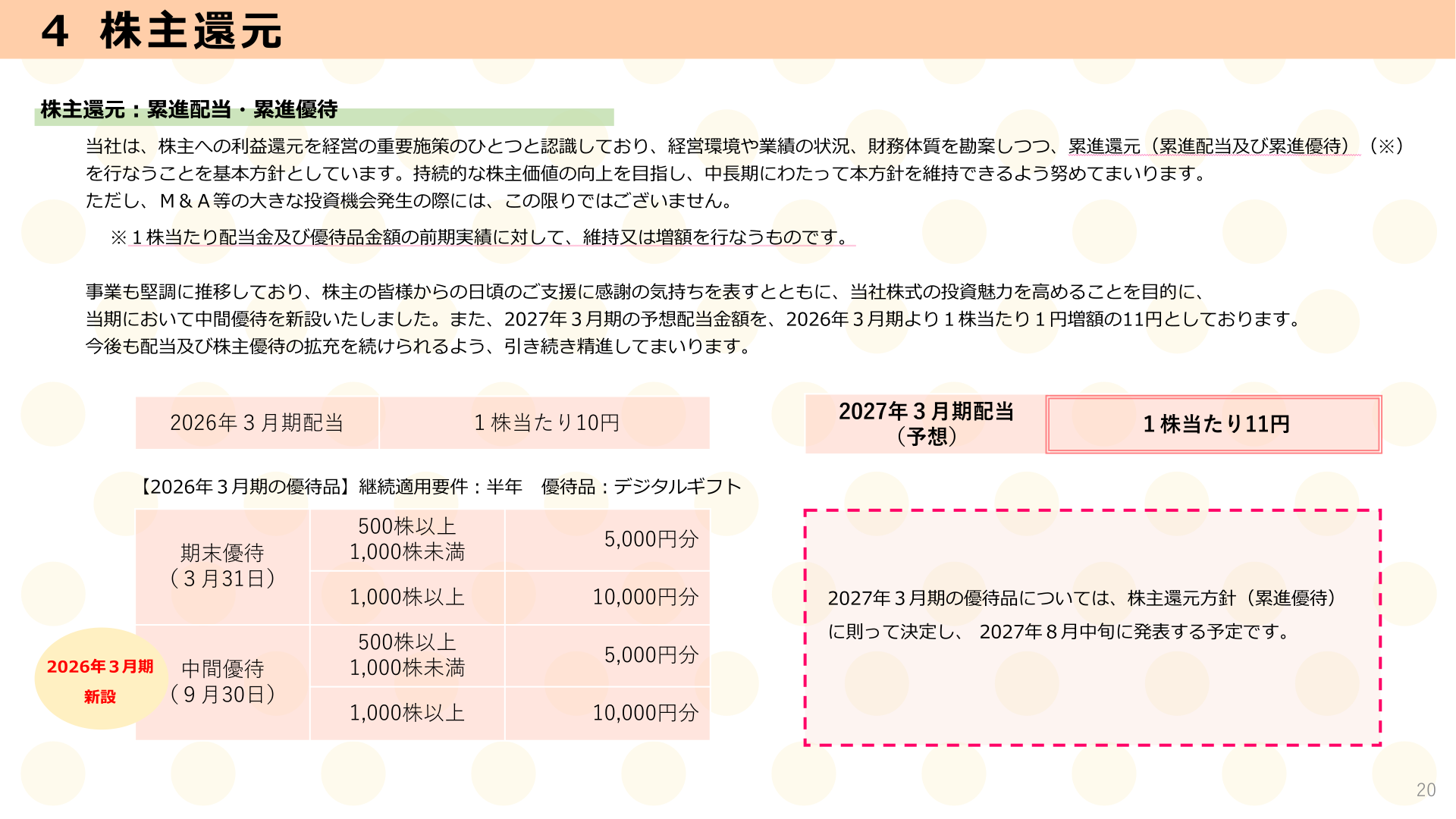 株主優待制度の概要