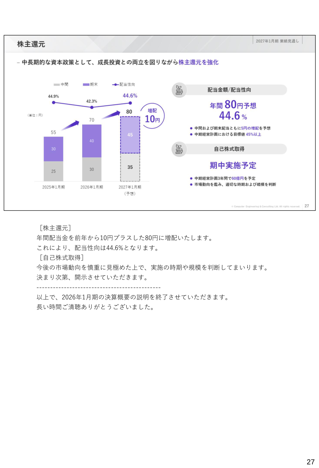 株主還元の状況