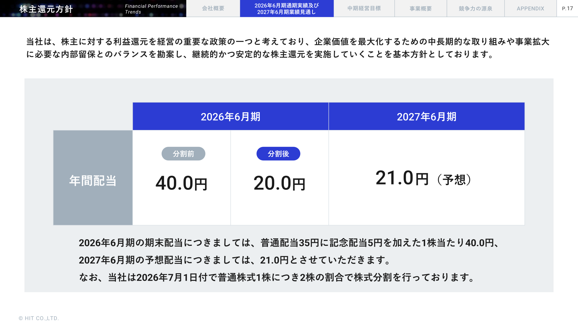 株主還元方針