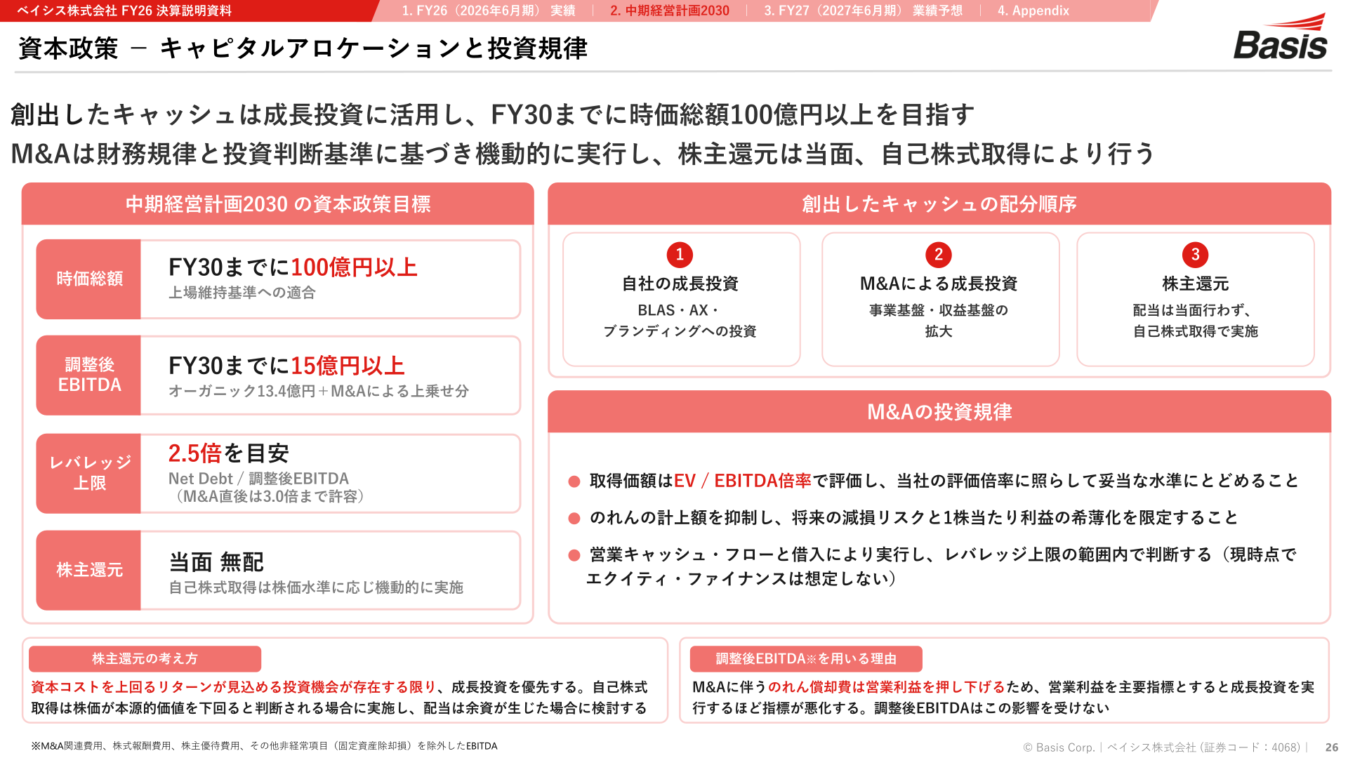 資本政策とキャピタルアロケーションの考え方