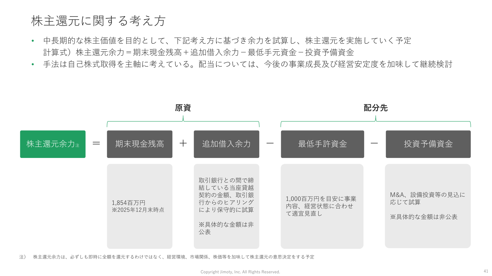株主還元に関する考え方