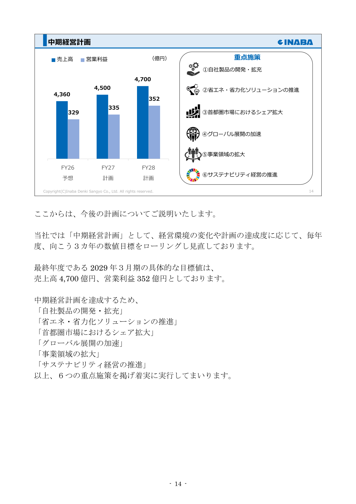 中期経営計画