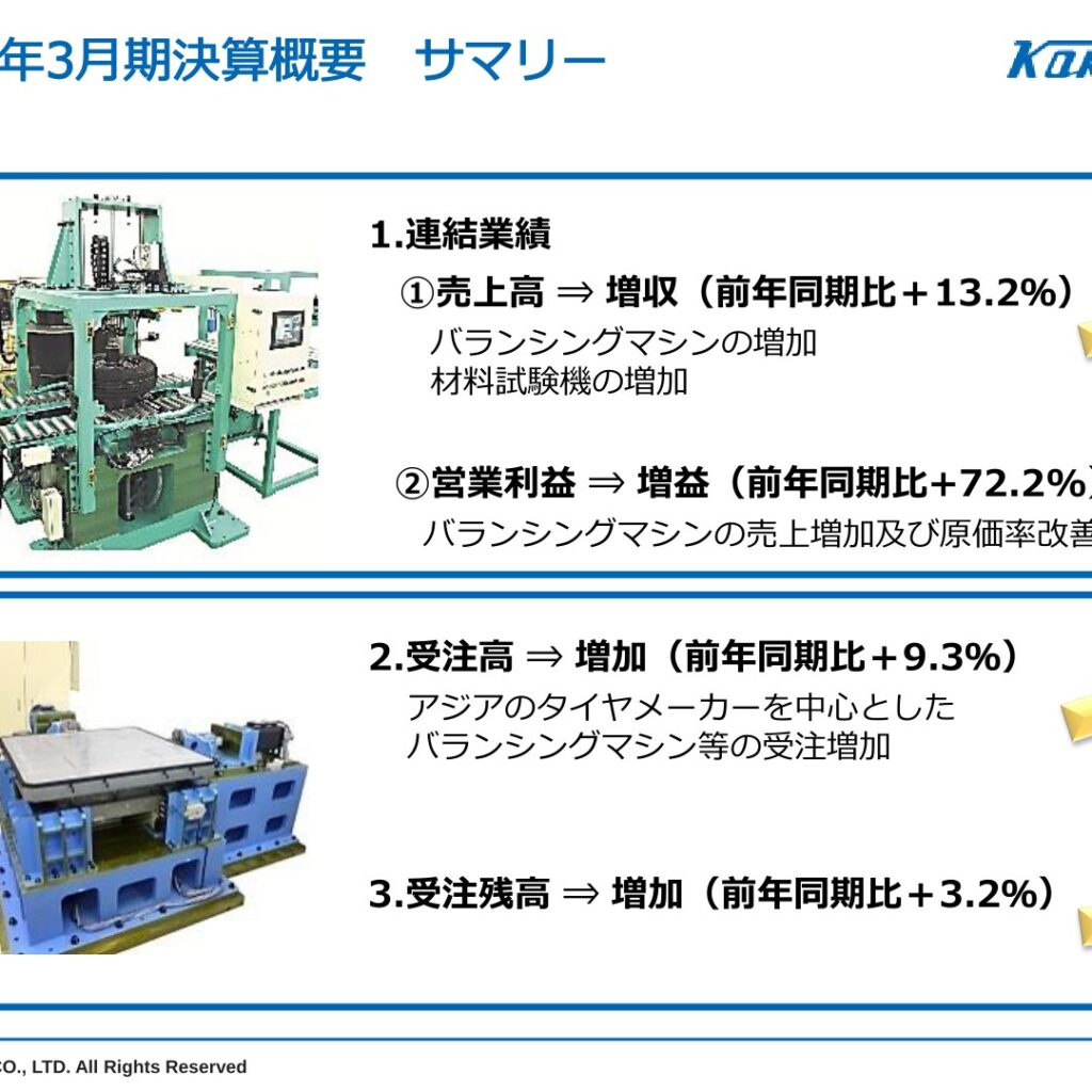 国際計測器、2026年3月期は増収増益　バランシングマシン牽引で営業利益72.2%増