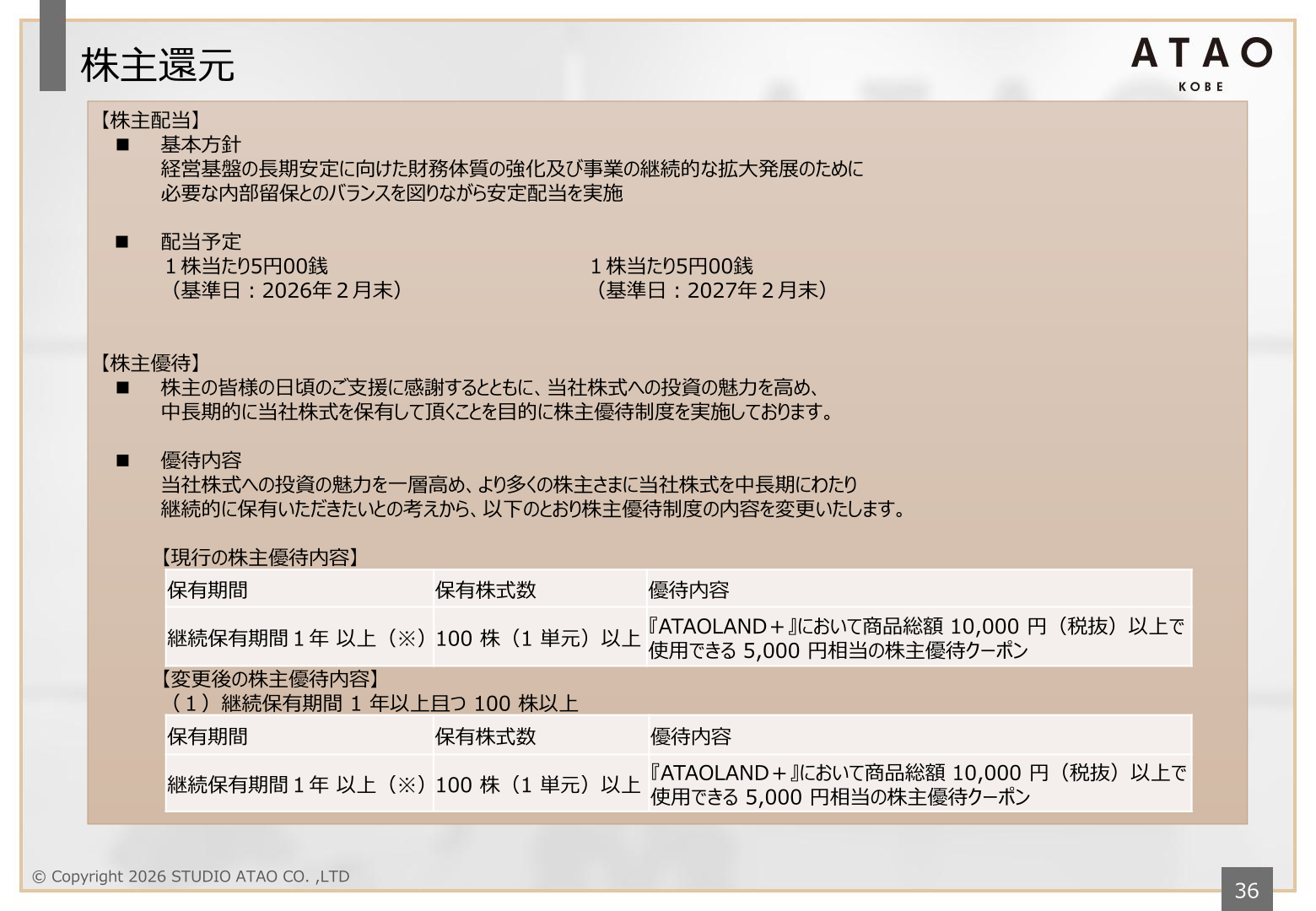 株主還元(配当・株主優待)