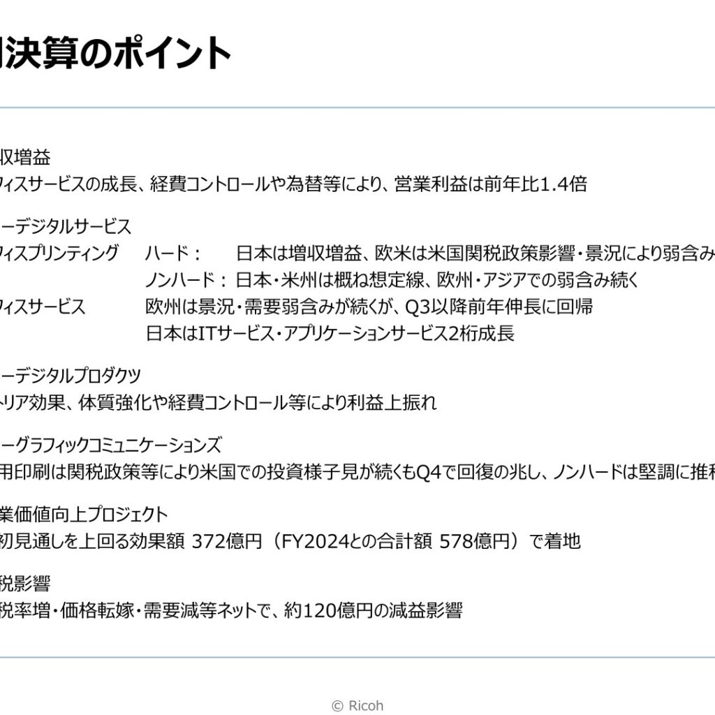 リコー、2026年3月期は増収増益　営業利益は前年比1.4倍